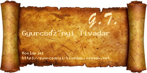 Gyurcsányi Tivadar névjegykártya