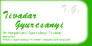 tivadar gyurcsanyi business card